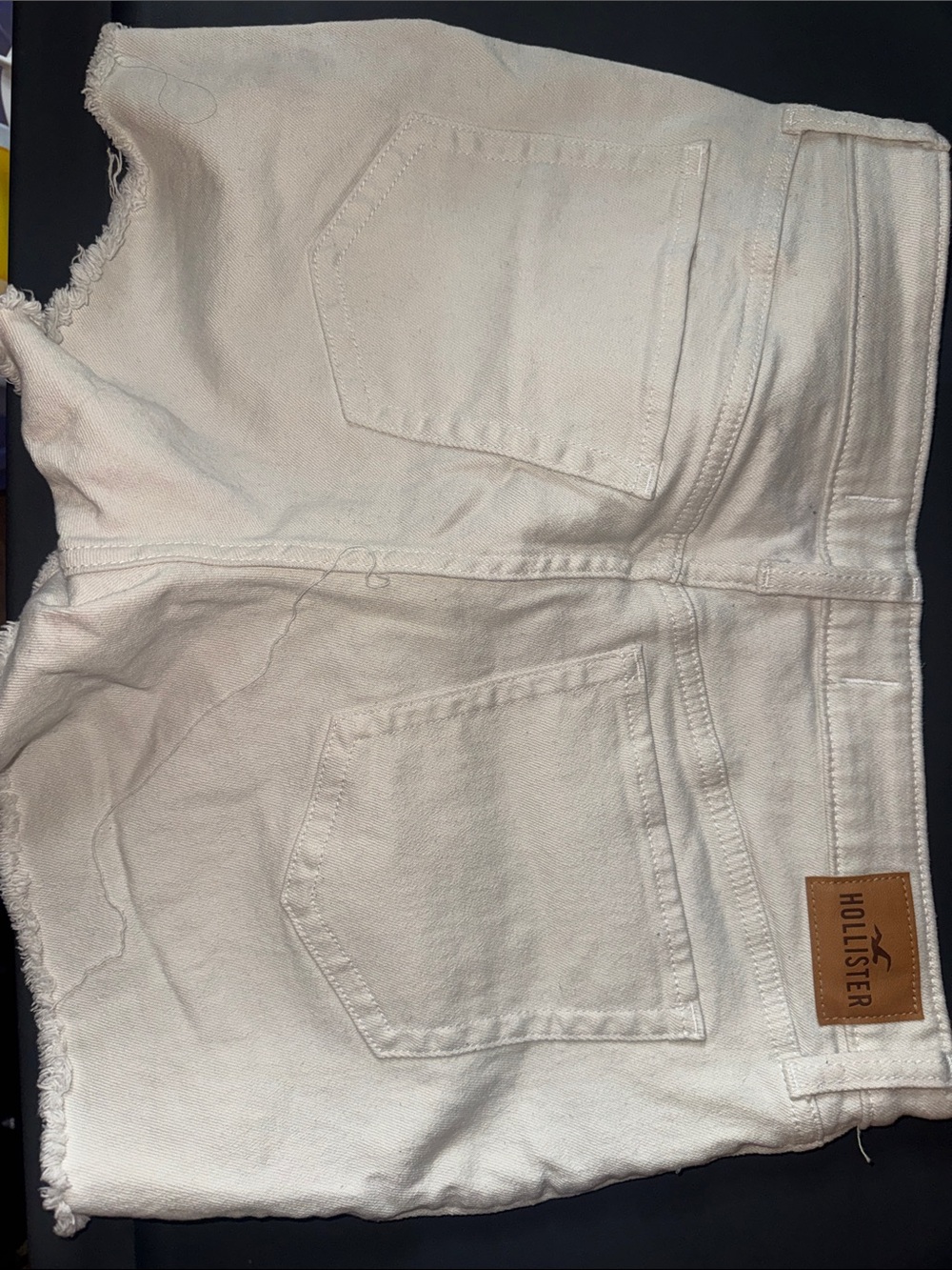 Hollister women’s Cream Relaxed Denim Shorts